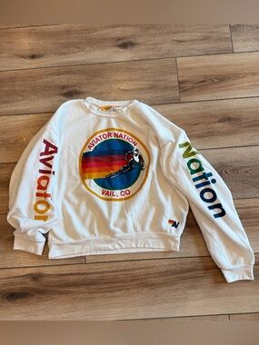 Aviator Nation Vail Co Ski Graphic Crew Sweatshirt | Size Small | Retail $189